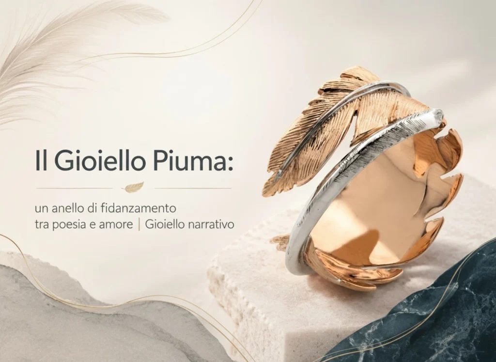 Feather-inspired engagement ring, a narrative bespoke creation by Antonio Colonna