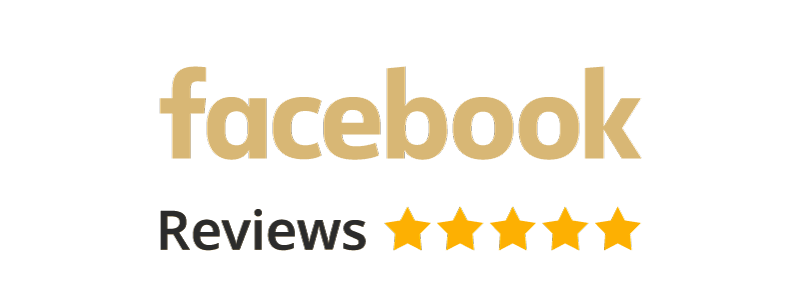 Facebook Reviews Badge with five-star rating
