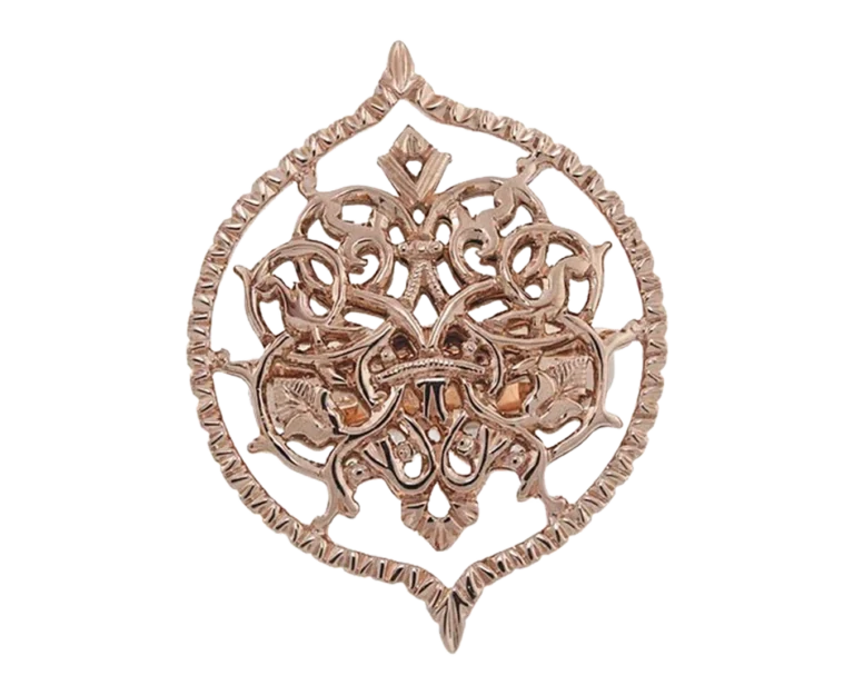 Anello Arabian traforato in oro rosa con lavorazione ornamentale