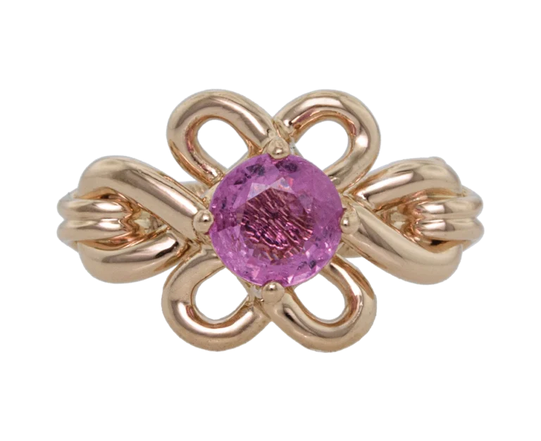 Anello in oro rosa con zaffiro rosa naturale Il Nostro Solito Posto