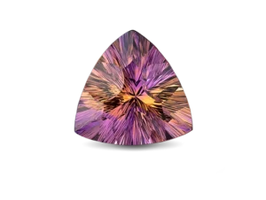 Ametrina triangolare bicolore viola e giallo dorato
