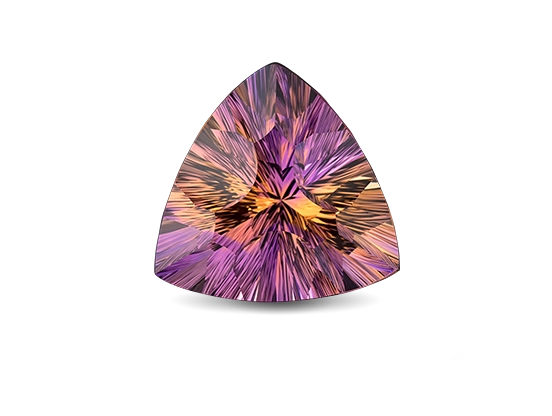 Ametrina bicolore con sfumature viola e giallo dorato