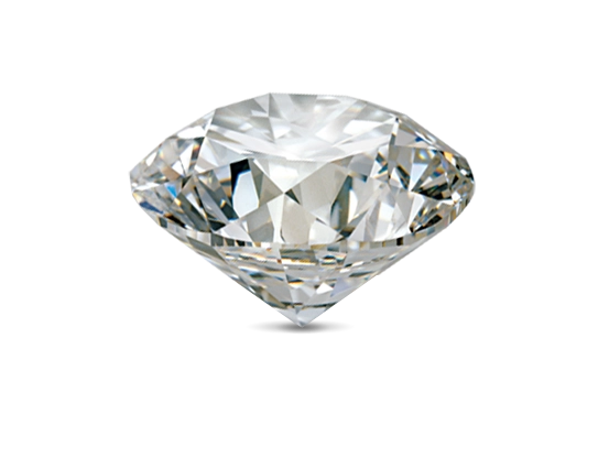 Round brilliant-cut diamond seen in profile