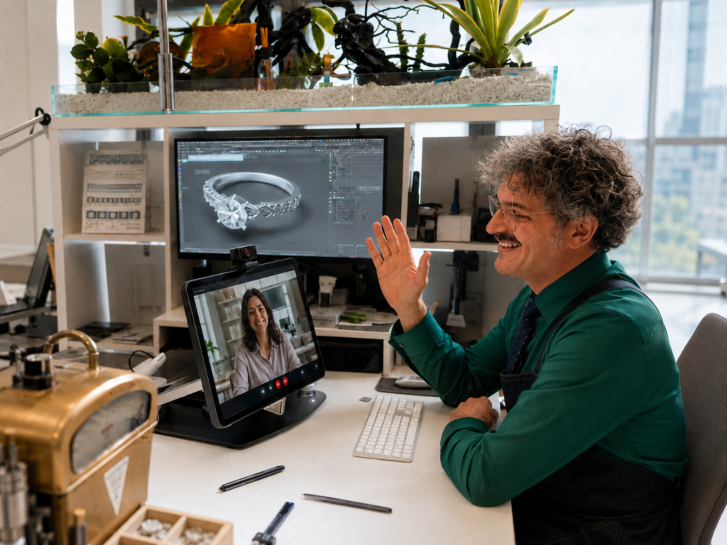Video call consultation for bespoke jewellery