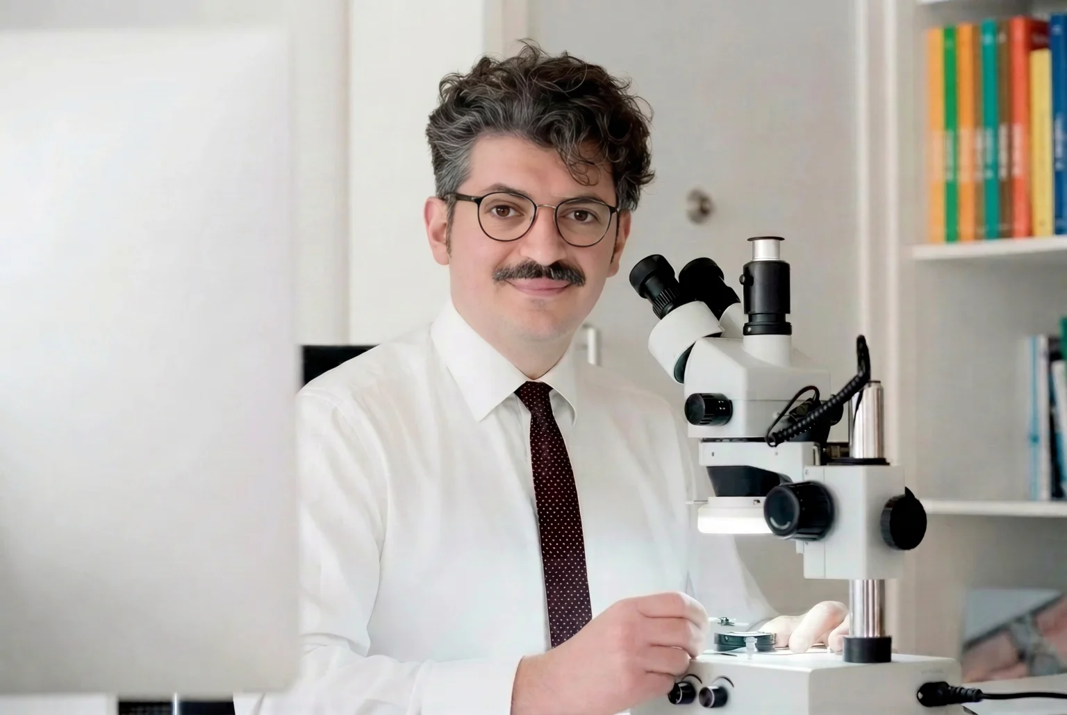 Antonio Colonna in the goldsmith's laboratory during microscopic analysis of jewellery, diamonds and precious stones for appraisals and quality control