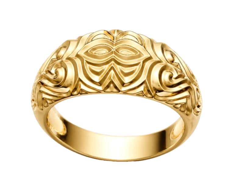 Design drawing of the continuous-pattern yellow gold mandala ring