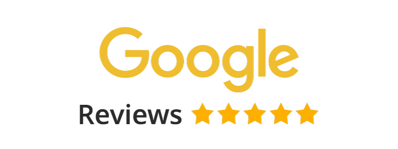 Badge Google Reviews con valutazione a cinque stelle